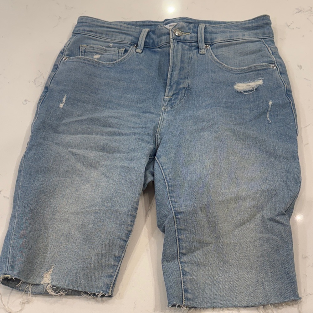 Good American Light Blue Denim Shorts